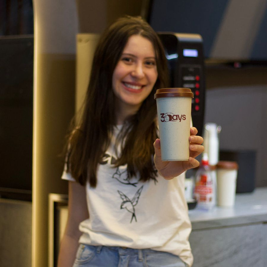 Copo Café 3Days Madeira com Tampa Bucks – 450ml